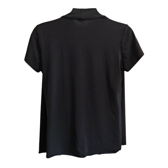 Judith Womens Plus Size 3X Top Black Floral Layered Look Short Sleeve - Picture 6 of 9